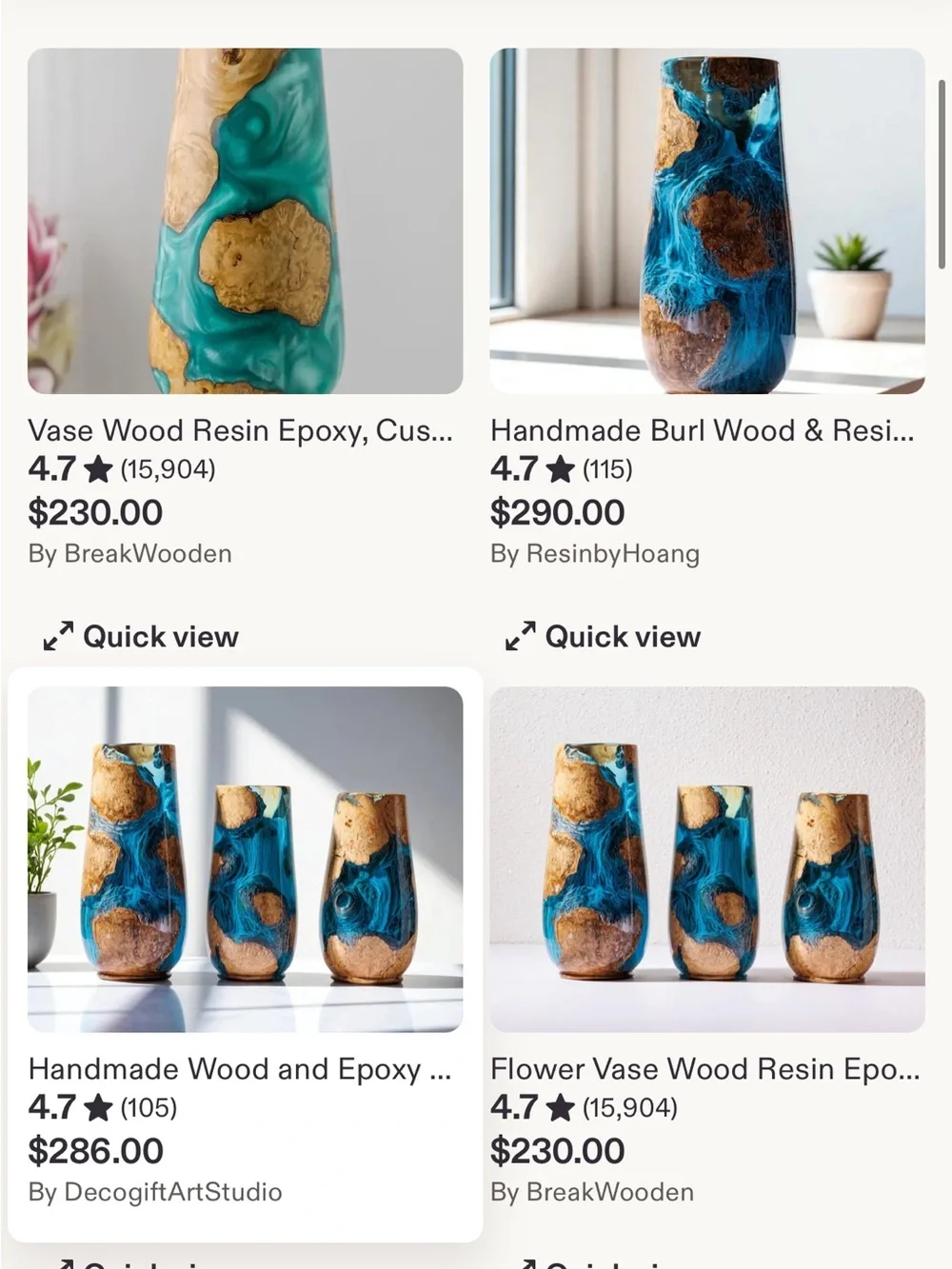 Handcrafted Wood and Emerald Resin Decorative Vase - Green Accent